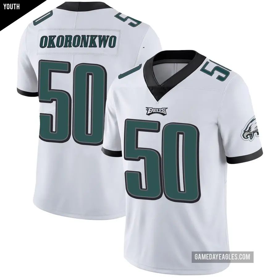 Youth Philadelphia Eagles ＃50 Ogbo Okoronkwo White Limited Vapor Untouchable Jersey