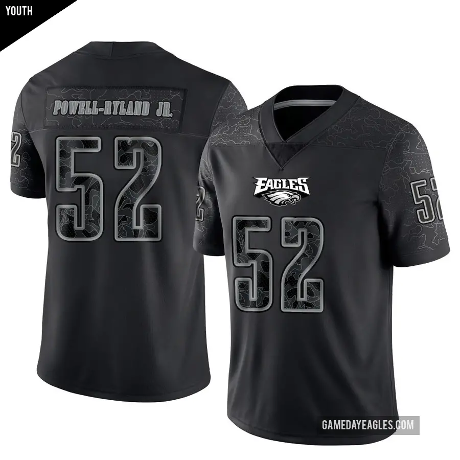 Youth Philadelphia Eagles ＃52 Antwaun Powell-Ryland Jr. Black Limited Reflective Jersey
