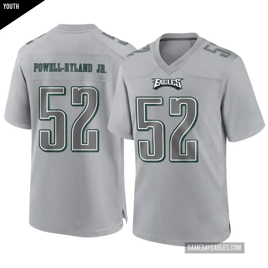 Youth Philadelphia Eagles ＃52 Antwaun Powell-Ryland Jr. Gray Game Atmosphere Fashion Jersey