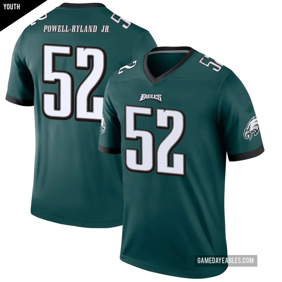 Youth Philadelphia Eagles ＃52 Antwaun Powell-Ryland Jr. Green Legend Jersey