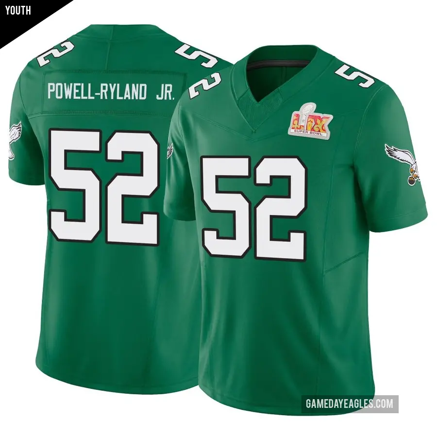 Youth Philadelphia Eagles ＃52 Antwaun Powell-Ryland Jr. Green Limited Kelly Alternate Vapor F.U.S.E. Super Bowl LIX Jersey