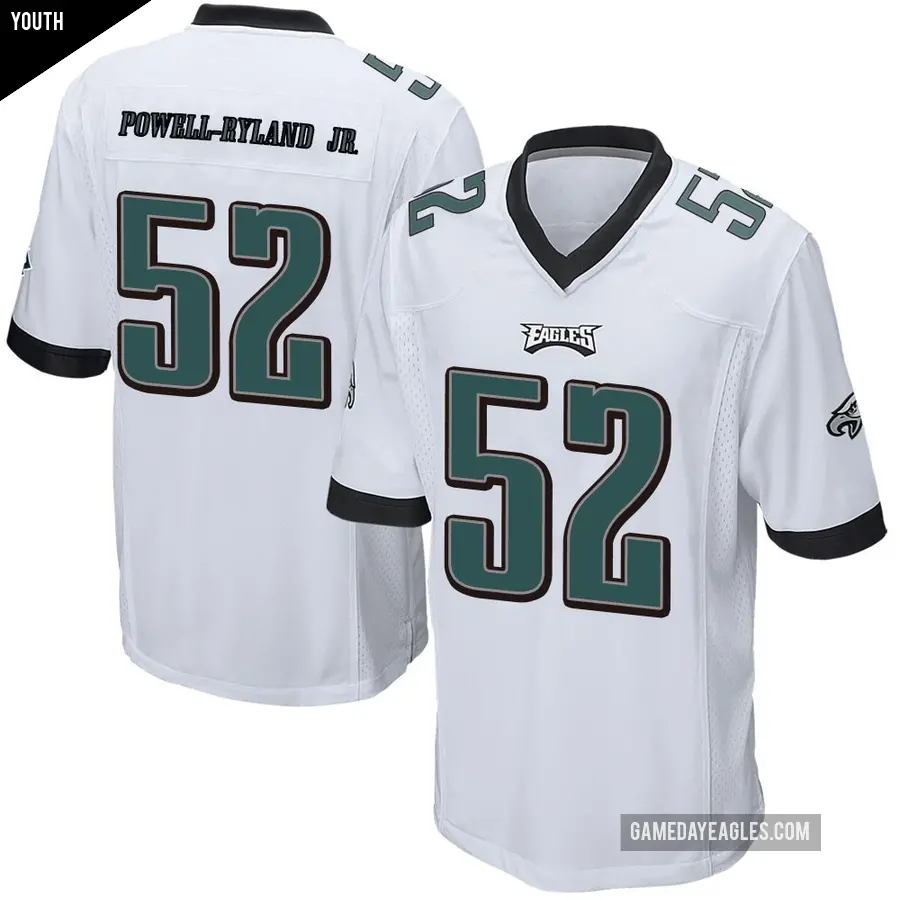 Youth Philadelphia Eagles ＃52 Antwaun Powell-Ryland Jr. White Game Jersey