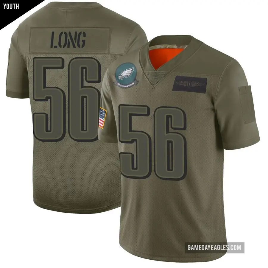 Youth Philadelphia Eagles ＃56 Chris Long Camo Limited 2019 Salute to Service Jersey