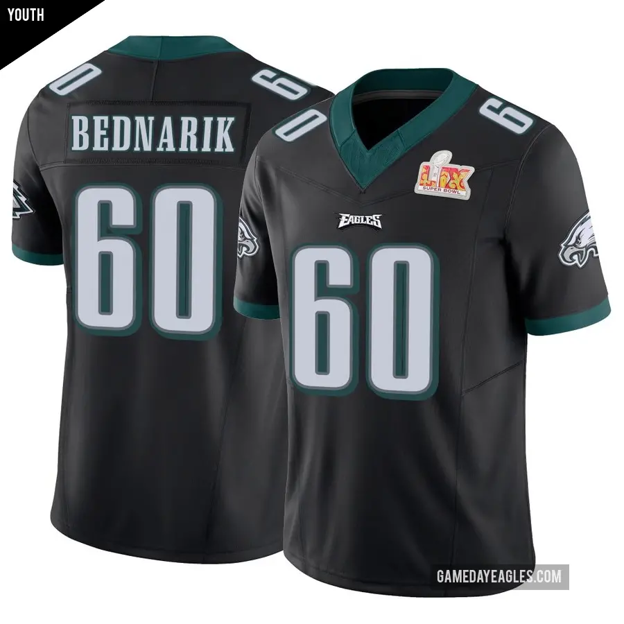Youth Philadelphia Eagles ＃60 Chuck Bednarik Black Limited Vapor F.U.S.E. Super Bowl LIX Jersey
