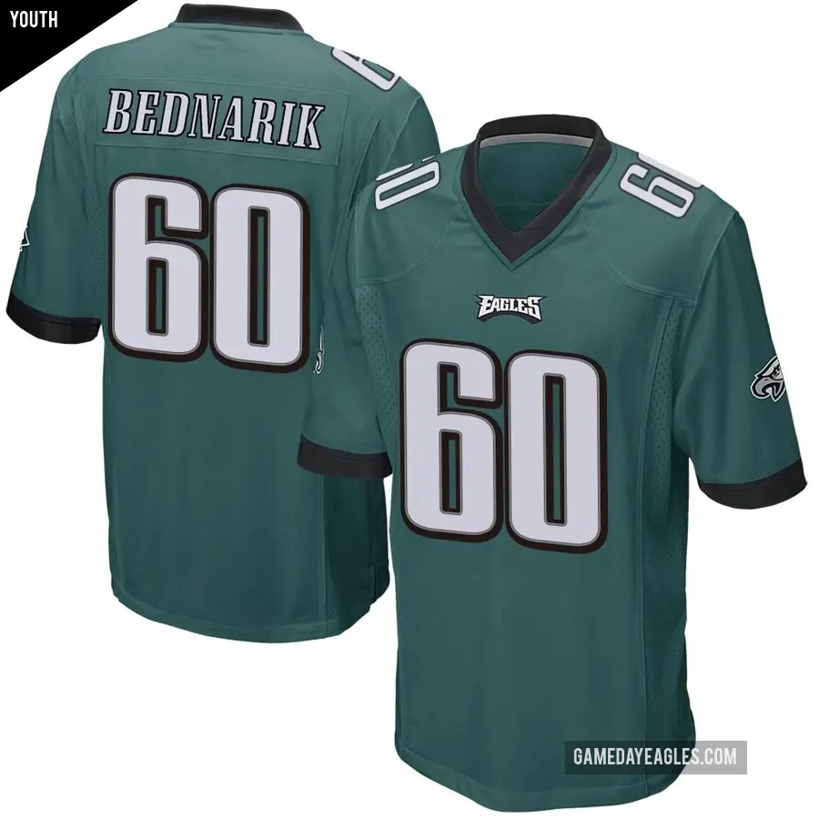 Youth Philadelphia Eagles ＃60 Chuck Bednarik Green Game Team Color Jersey