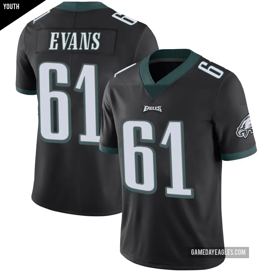 Youth Philadelphia Eagles ＃61 Joe Evans Black Limited Alternate Vapor Untouchable Jersey