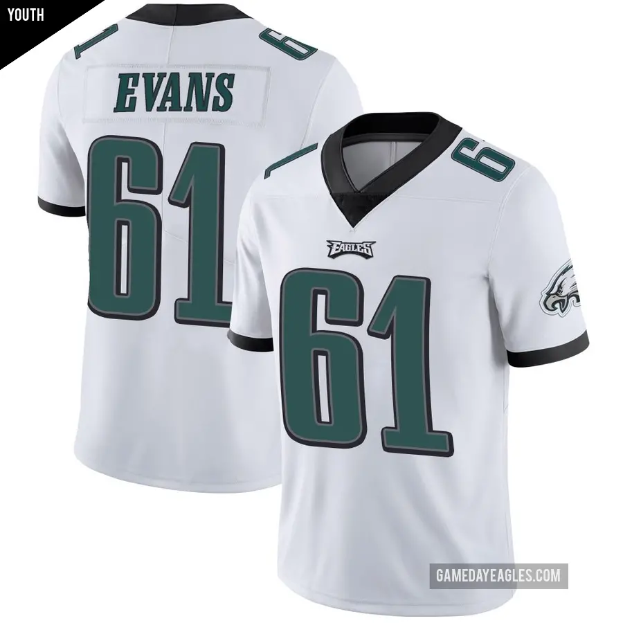 Youth Philadelphia Eagles ＃61 Joe Evans White Limited Vapor Untouchable Jersey