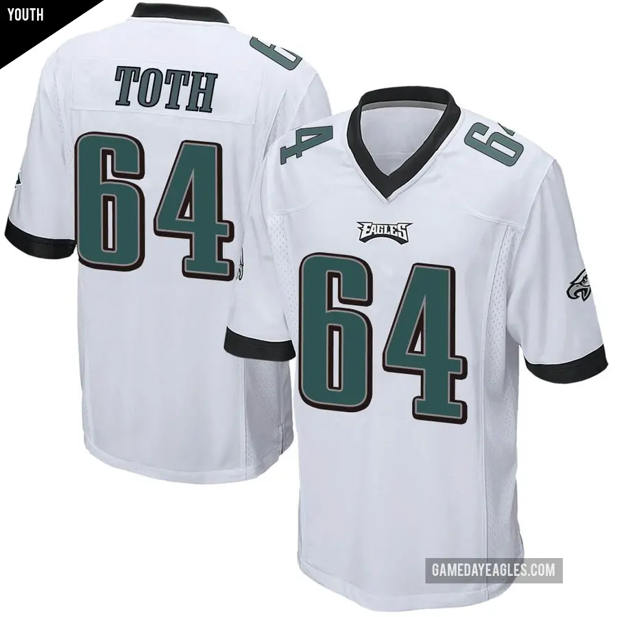 Youth Philadelphia Eagles ＃64 Brett Toth White Game Jersey