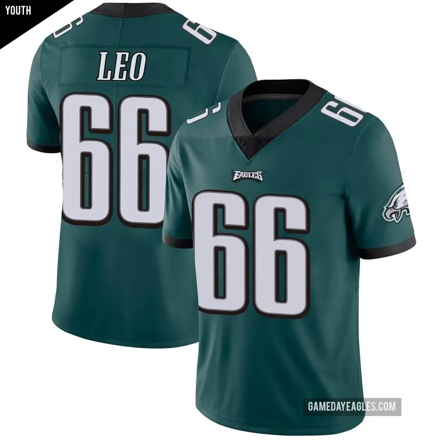 Youth Philadelphia Eagles ＃66 Matt Leo Green Limited Midnight Team Color Vapor Untouchable Jersey