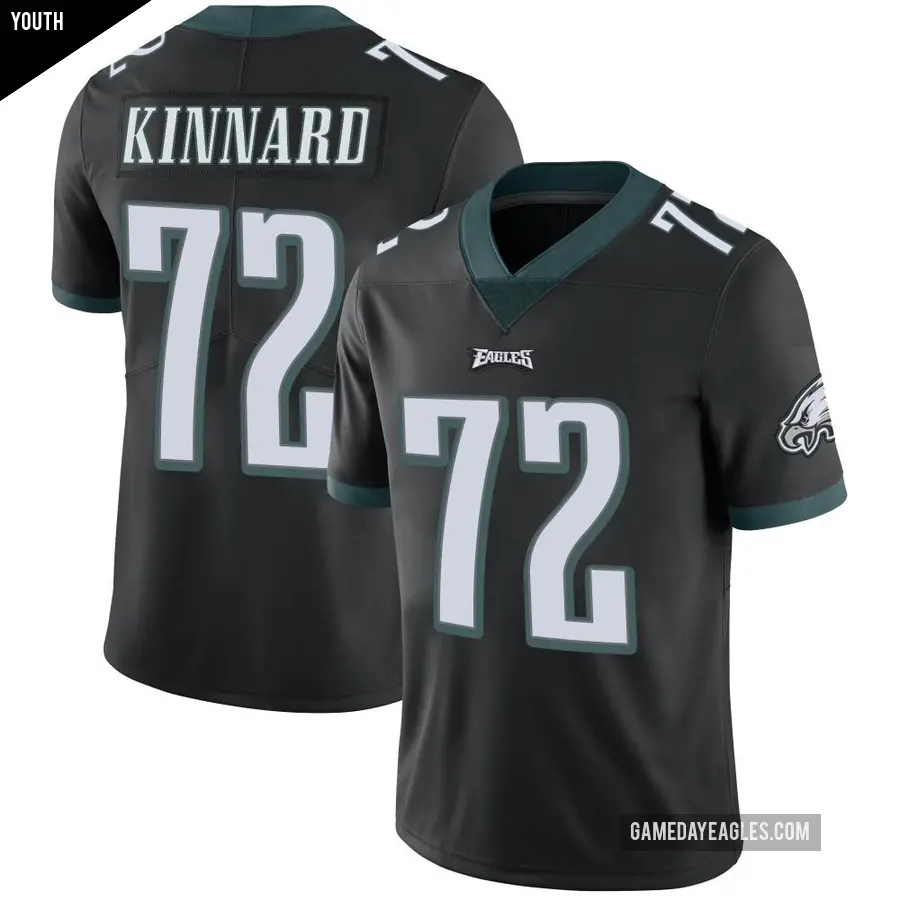 Youth Philadelphia Eagles ＃72 Darian Kinnard Black Limited Alternate Vapor Untouchable Jersey