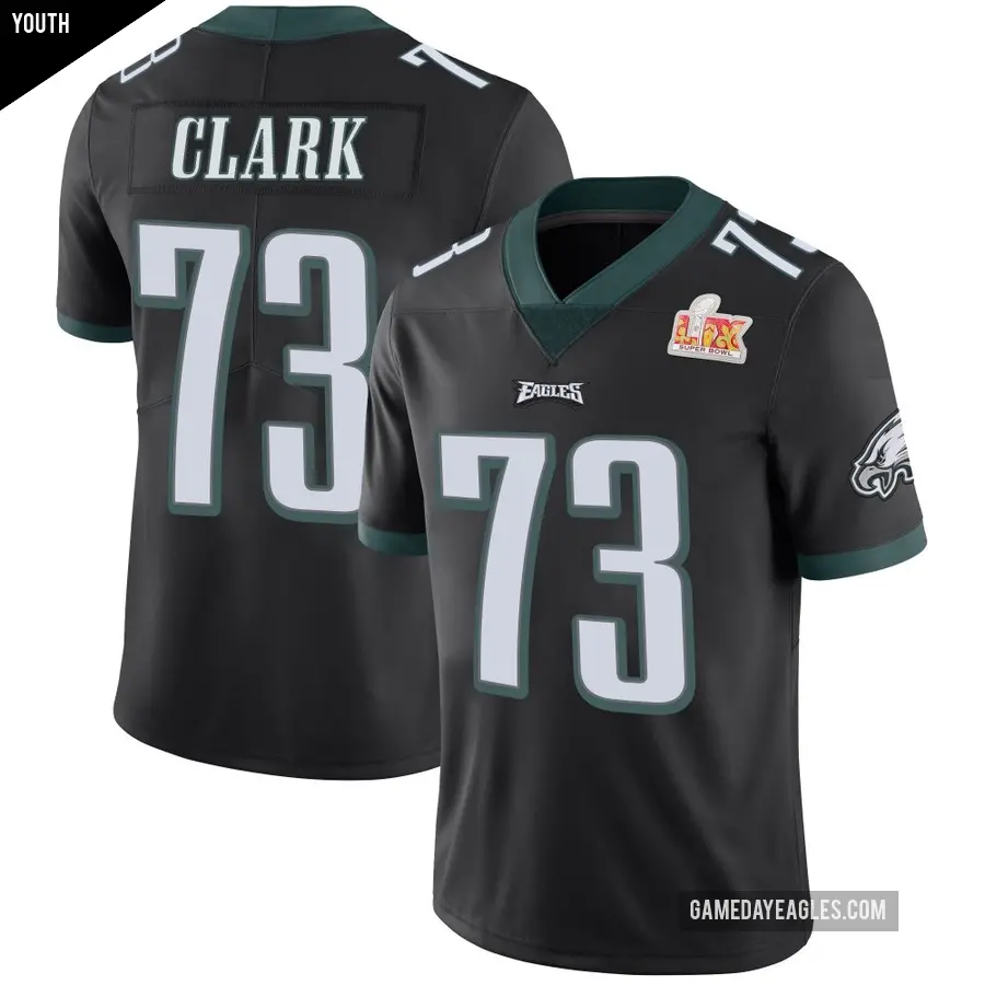 Youth Philadelphia Eagles ＃73 Le'Raven Clark Black Limited Alternate Vapor Untouchable Super Bowl LIX Jersey