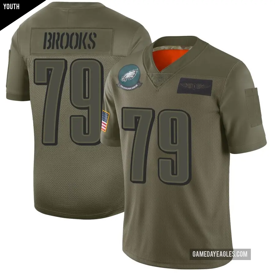 Youth Philadelphia Eagles ＃79 Brandon Brooks Camo Limited 2019 Salute to Service Jersey