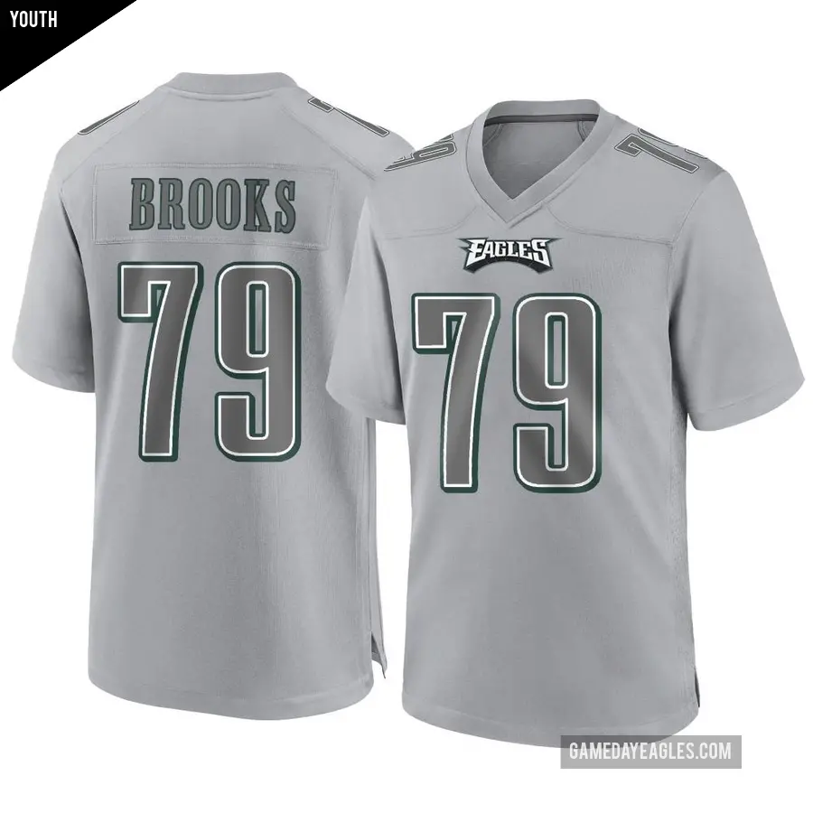 Youth Philadelphia Eagles ＃79 Brandon Brooks Gray Game Atmosphere Fashion Jersey