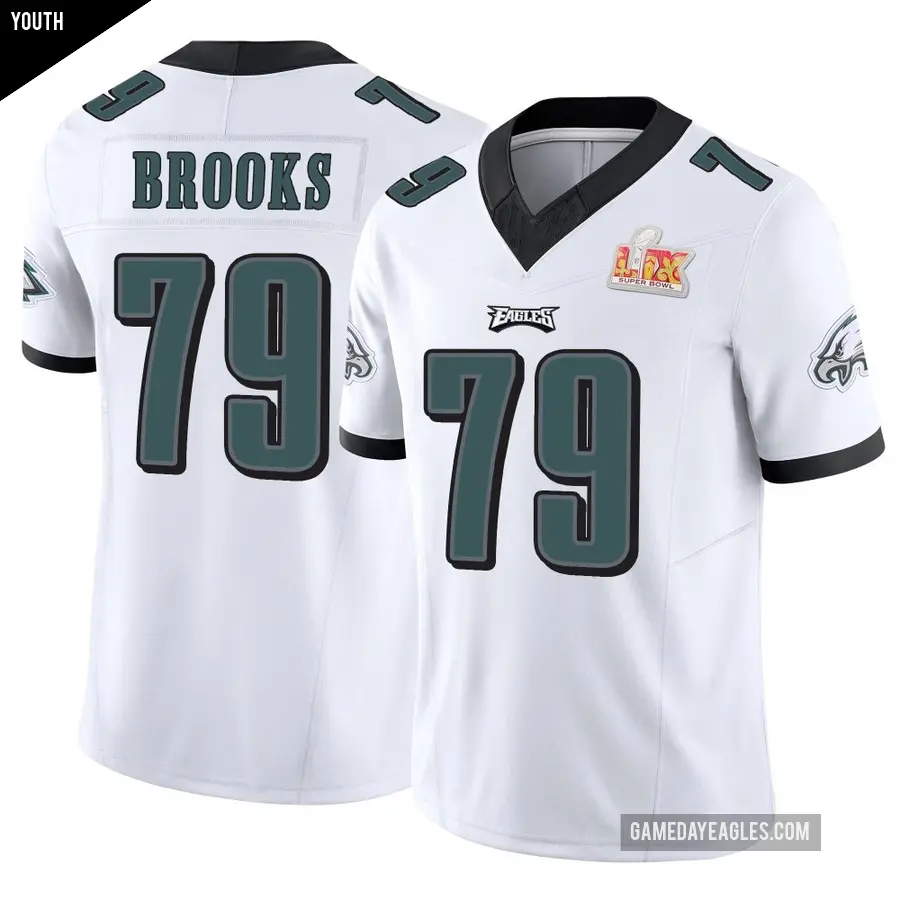 Youth Philadelphia Eagles ＃79 Brandon Brooks White Limited Vapor F.U.S.E. Super Bowl LIX Jersey