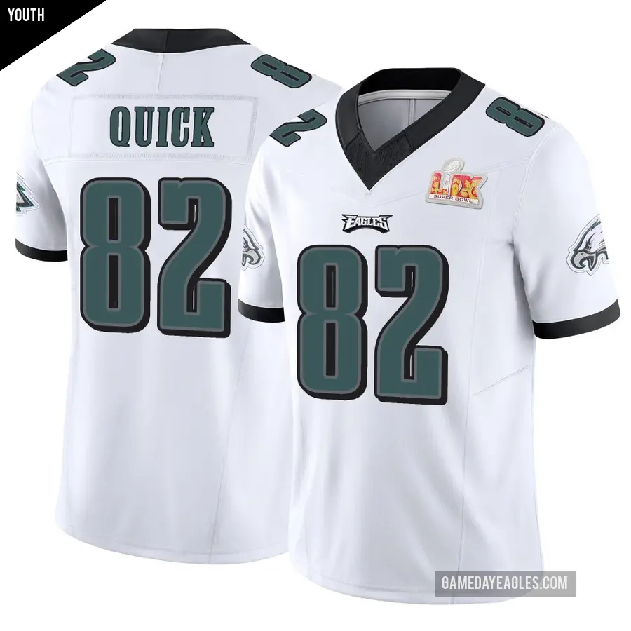 Youth Philadelphia Eagles ＃82 Mike Quick White Limited Vapor F.U.S.E. Super Bowl LIX Jersey