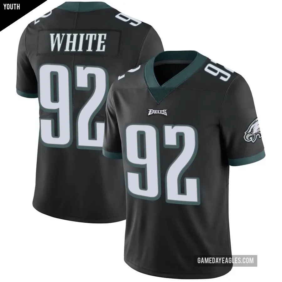 Youth Philadelphia Eagles ＃92 Reggie White Black Limited Alternate Vapor Untouchable Jersey
