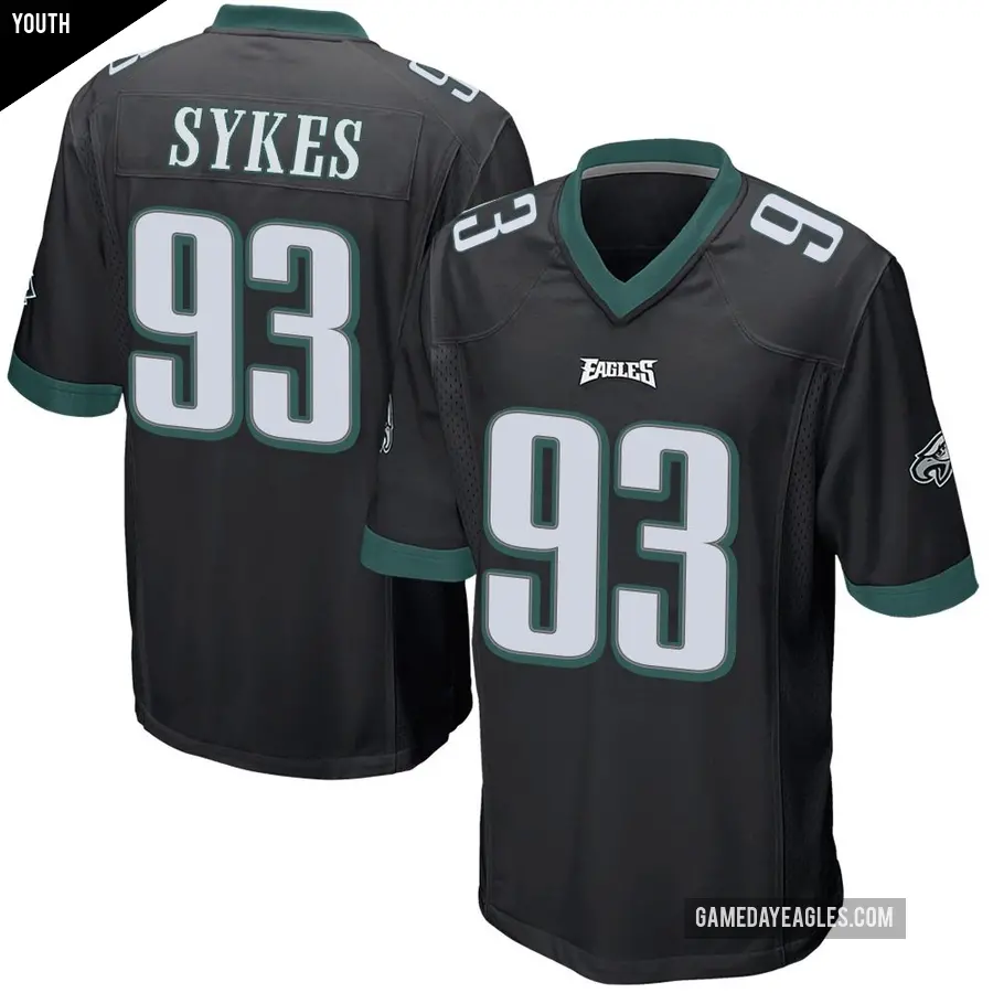 Youth Philadelphia Eagles ＃93 Jacob Sykes Black Game Alternate Jersey