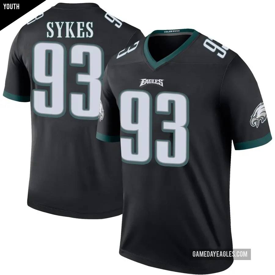Youth Philadelphia Eagles ＃93 Jacob Sykes Black Legend Color Rush Jersey