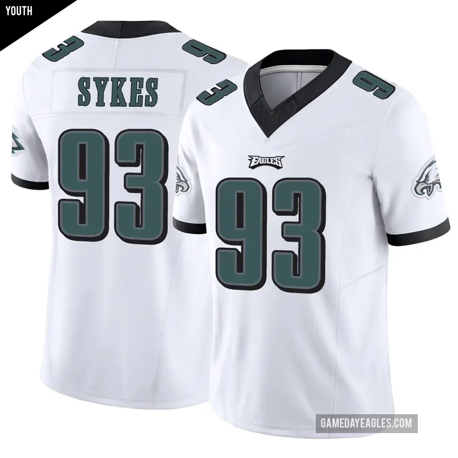 Youth Philadelphia Eagles ＃93 Jacob Sykes White Limited Vapor F.U.S.E. Jersey