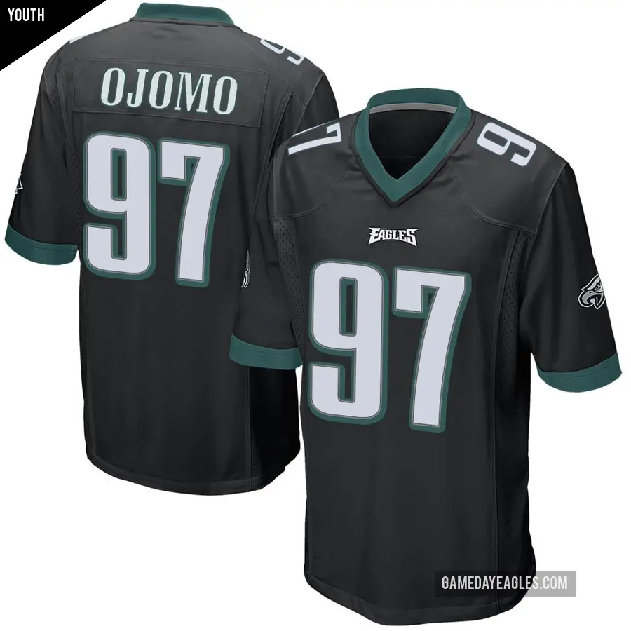 Youth Philadelphia Eagles ＃97 Moro Ojomo Black Game Alternate Jersey