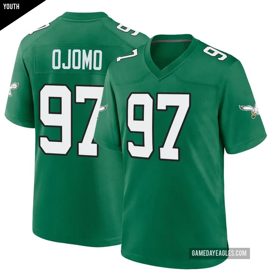 Youth Philadelphia Eagles ＃97 Moro Ojomo Green Game Kelly Alternate Jersey